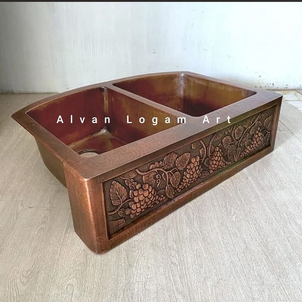 Pengrajin wastafel sink tembaga